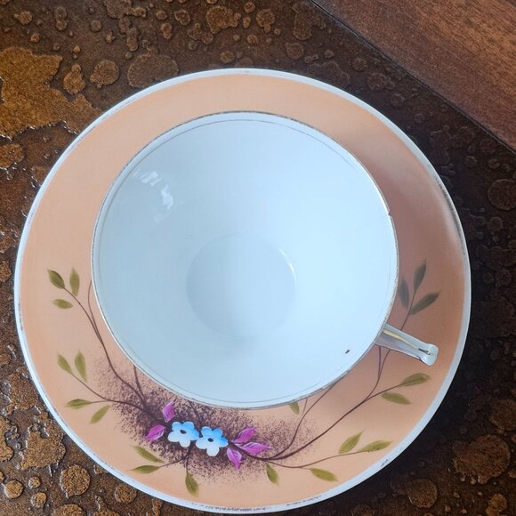 Vintage Hand-Painted Porcelain Tea Cup Saucer Set Floral Design Made in Japan 19 - Picture 2 of 11
